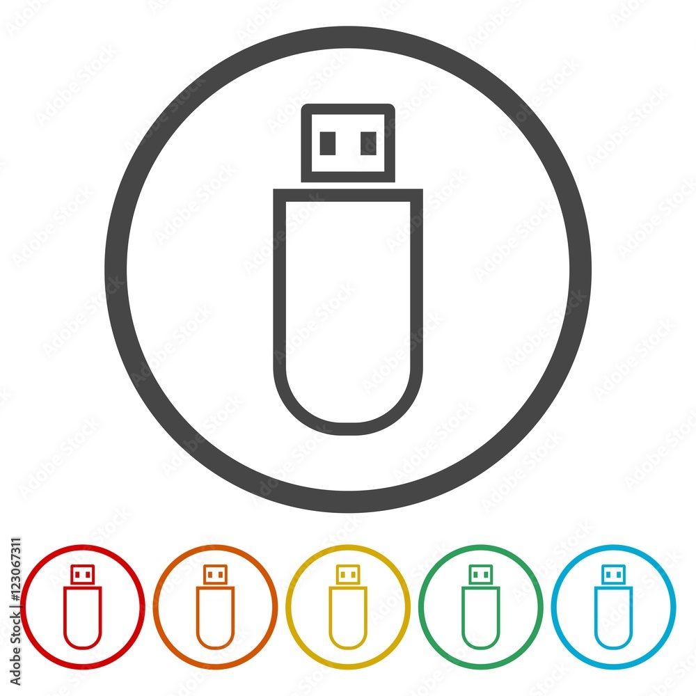 Fototapeta premium Usb icon. Usb flat symbol. Usb art illustration