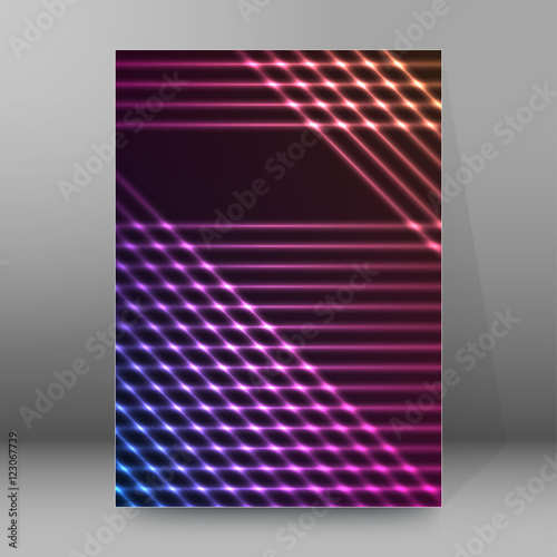 background report brochure Cover Pages A4 style abstract glow65