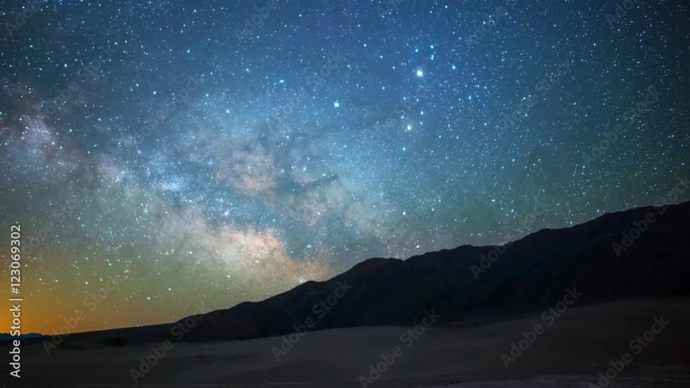 Astro Time Lapse of Milky Way over Sand Dunes in Death Valley -Pan Left- Astro Time Lapse of Milky Way over Sand Dunes in Death Valley -Pan Left-