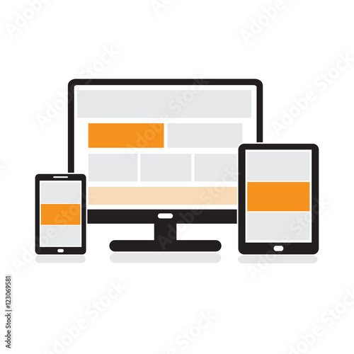 Responsive design for web computer, tablet, smartphone screen 