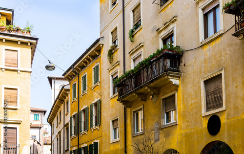 Beautiful street view of  Verona center which is a world heritag photo