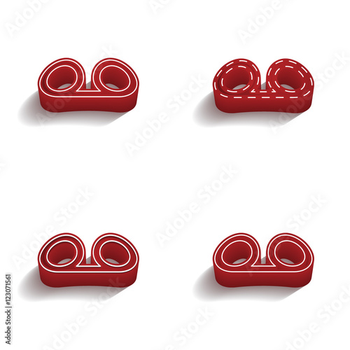 ikona 3D z obrysem zestaw