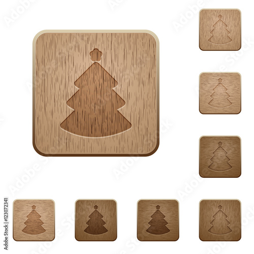 Christmas tree wooden buttons