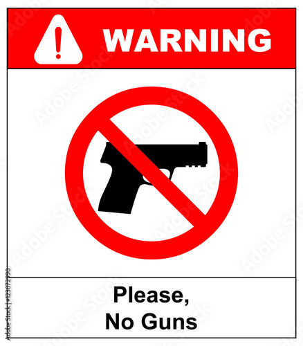 Prohibiting sign for gun. No gun sign. Vector illustration