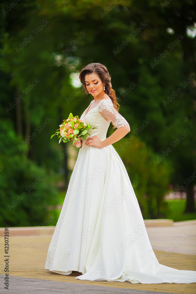 Portrait of a beautiful brunette bride