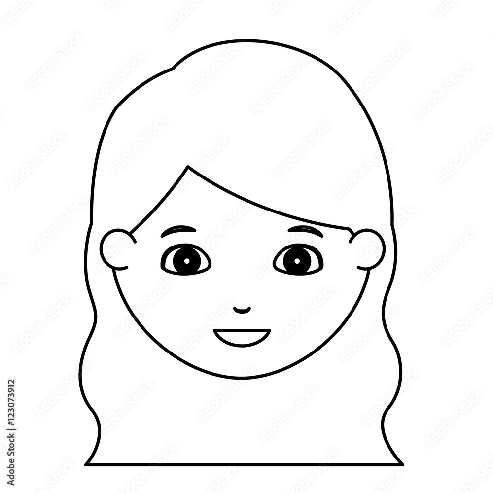 Girl cartoon face icon. Kid child little and people theme. Isolated design. Vector illustration Girl cartoon face icon. Kid child little and people theme. Isolated design. Vector illustration