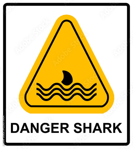 Illustration of a danger signal icon with a shark fin