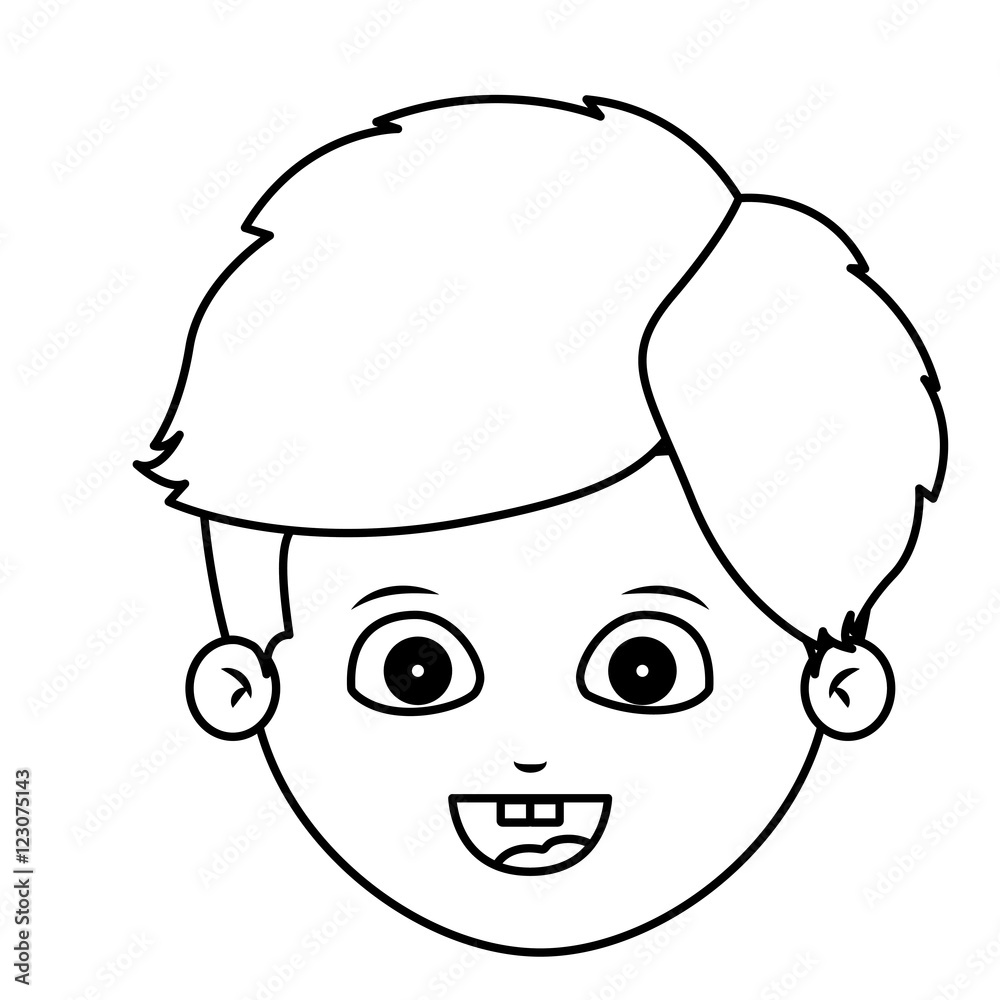 Boy cartoon face icon. Kid child little and people theme. Isolated design. Vector illustration Boy cartoon face icon. Kid child little and people theme. Isolated design. Vector illustration