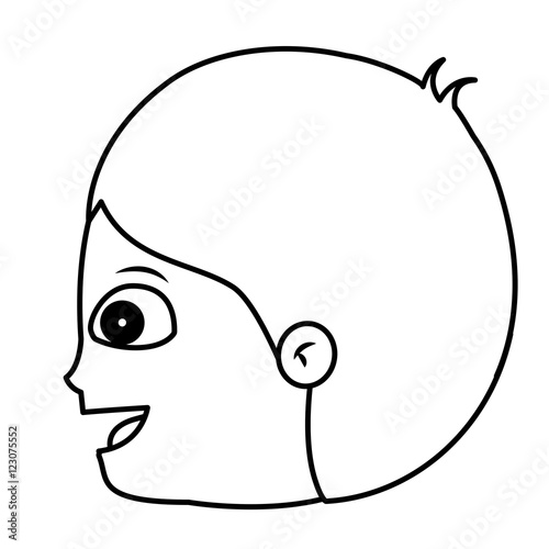 Boy cartoon face icon. Kid child little and people theme. Isolated design. Vector illustration