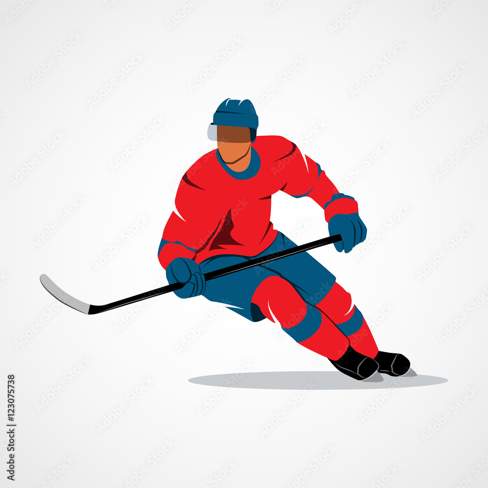 Fototapeta premium Hockey player illustration