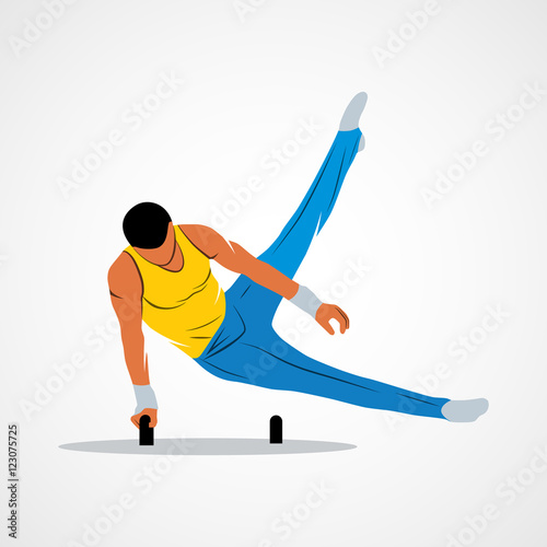 Male gymnast horse
