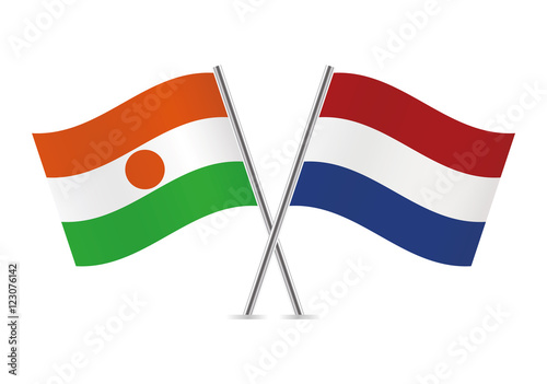 Tanzania and Nigeria flags. Vector illustration.