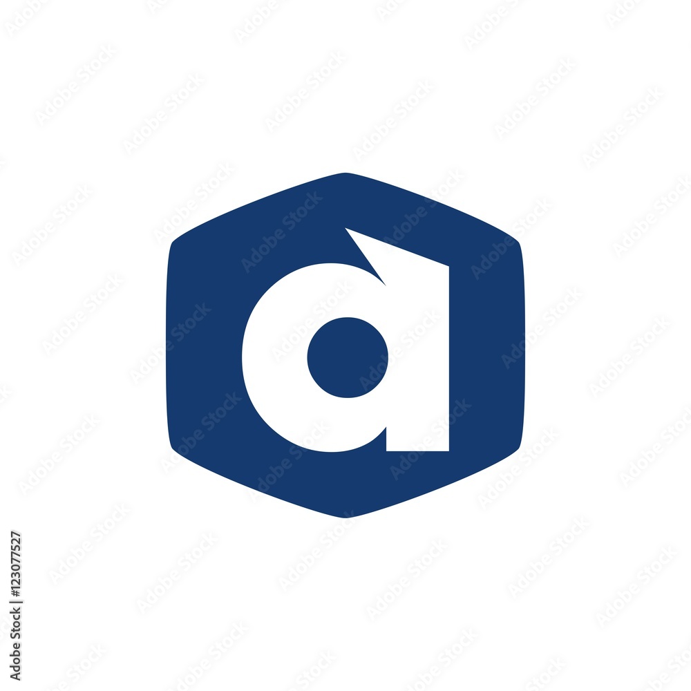 Letter a in polygon logo design