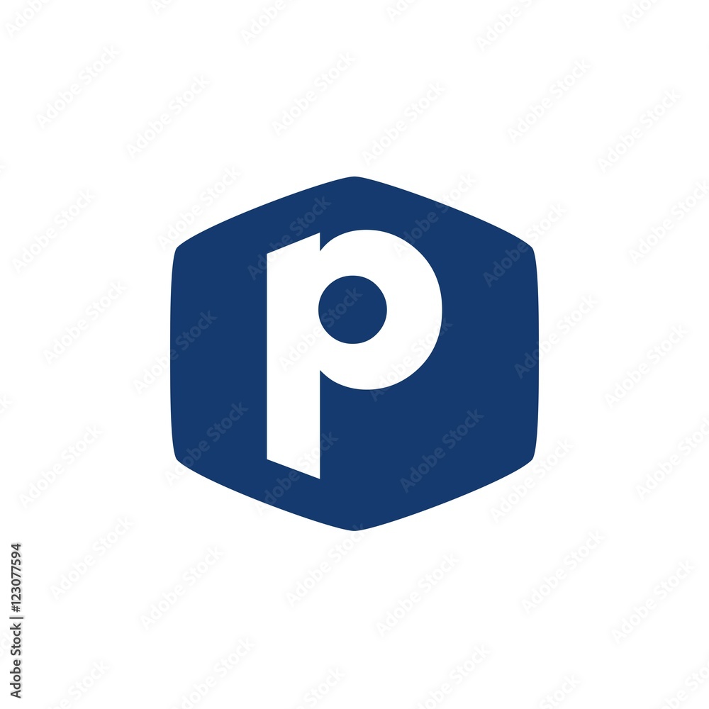 Letter p in polygon logo design Letter p in polygon logo design