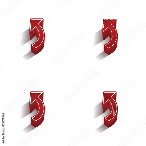 ikona 3D z obrysem zestaw 