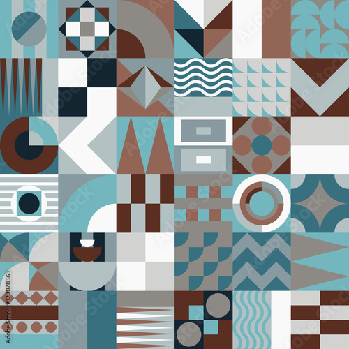 Geometric mosaic seamless pattern