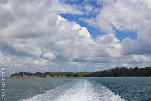 Looking back at an Island from a Ferry
