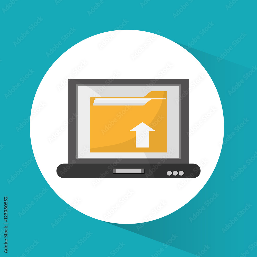 File and laptop icon. Document data archive and information theme. Colorful design. Vector illustration File and laptop icon. Document data archive and information theme. Colorful design. Vector illustration
