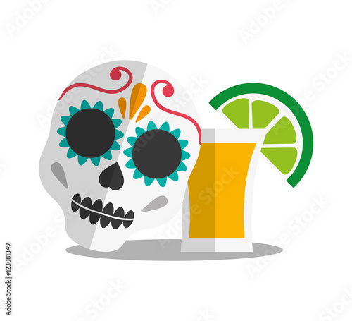 Tequila shote icon. Mexico mexican culture landmark and latin theme. Colorful design. Vector illustration photo