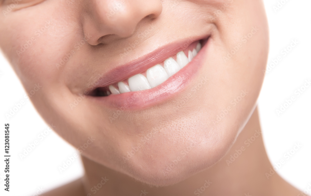 Obraz premium Beautiful wide smile of young woman.