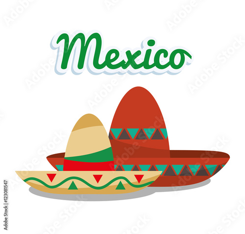 Hat icon. Mexico mexican culture landmark and latin theme. Colorful design. Vector illustration