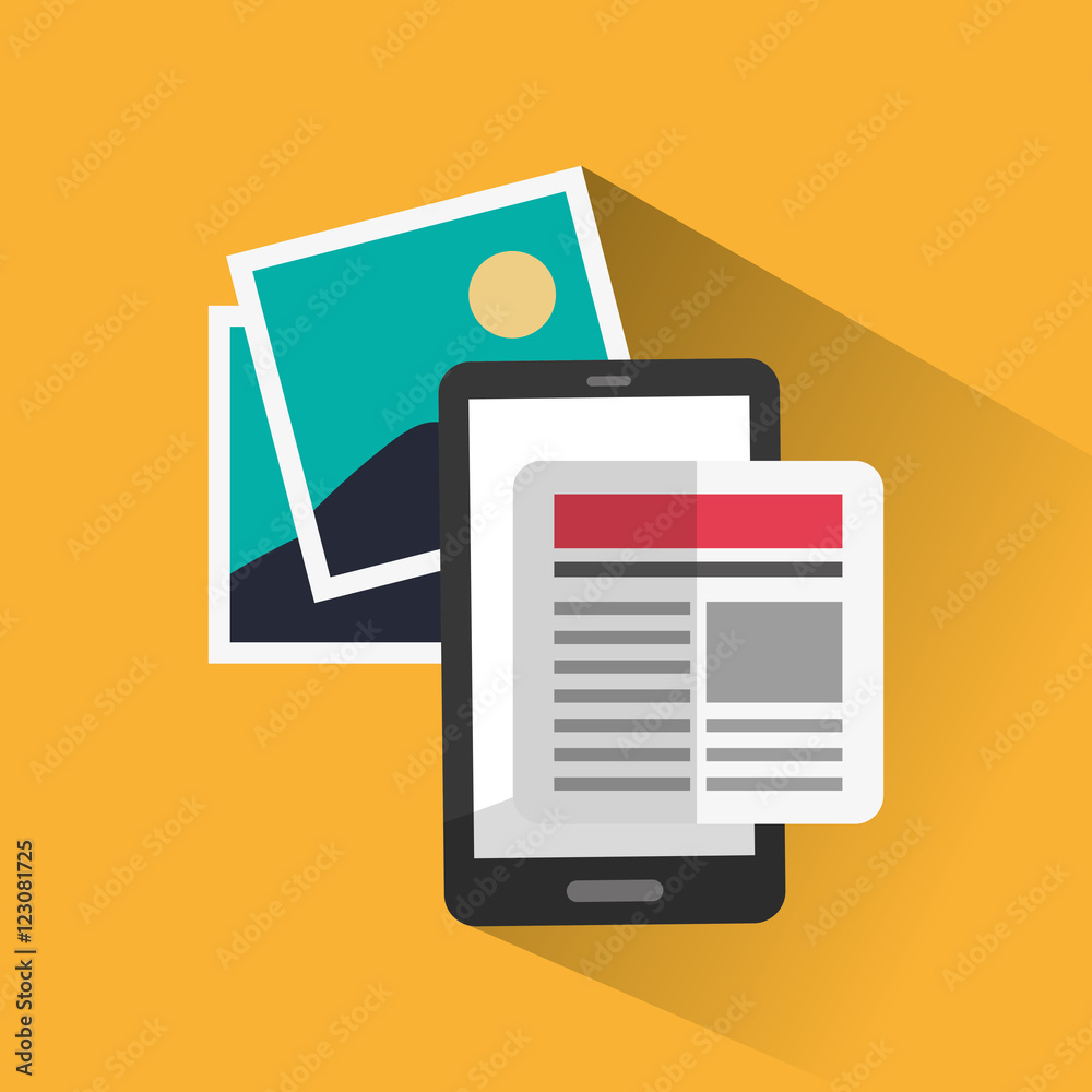 Smartphone and picture icon. Photography digital and image theme. Colorful design. Vector illustration Smartphone and picture icon. Photography digital and image theme. Colorful design. Vector illustration