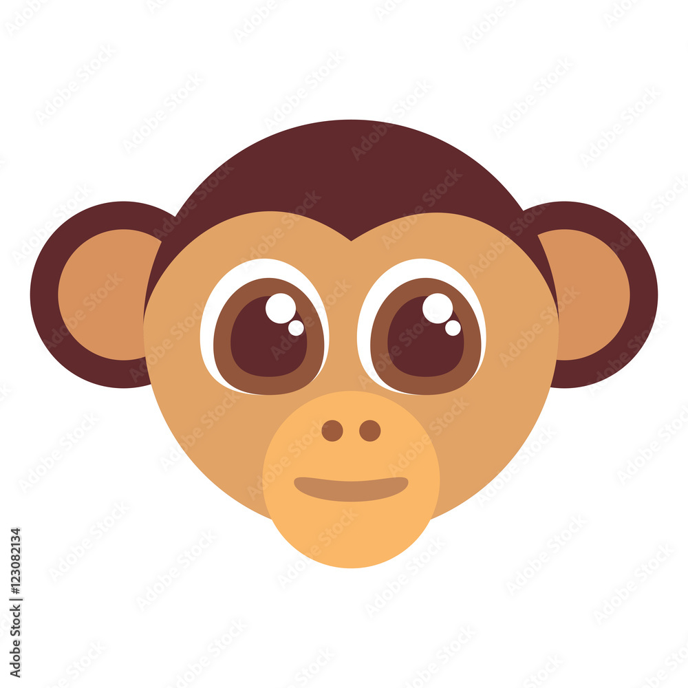 monkey head face isolated icon vector illustration design