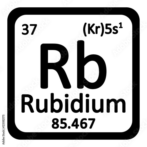 Periodic table element rybidium icon.