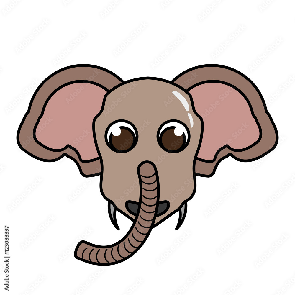 Naklejka premium elephant animal character isolated icon vector illustration design