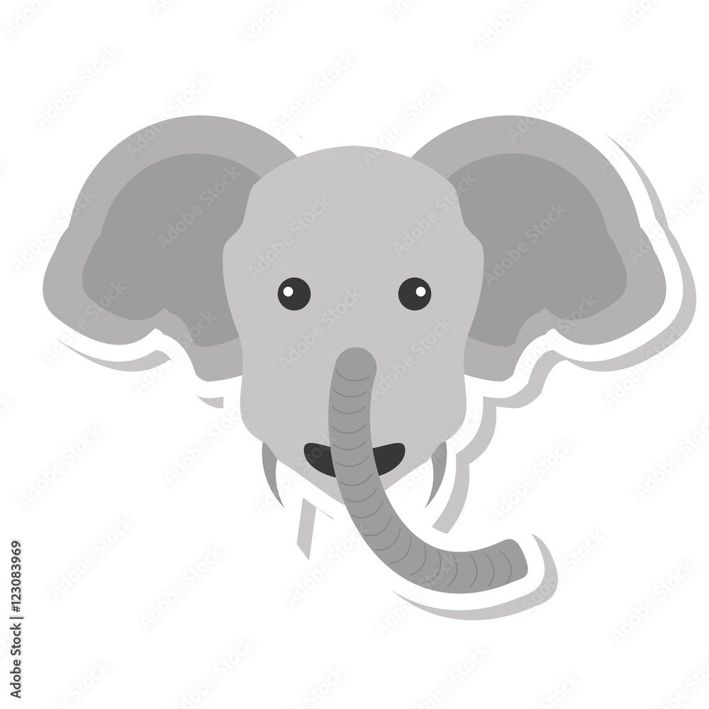 elephant animal character isolated icon vector illustration design