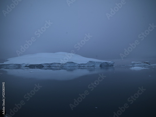 Icebergs are on the arctic ocean