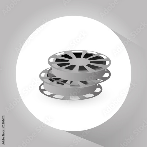 Film reel icon. Cinema movie video and film theme. Grey design. Vector illustration