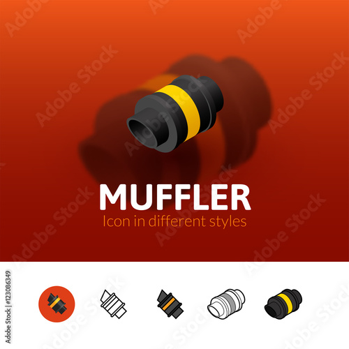 Muffler icon in different style
