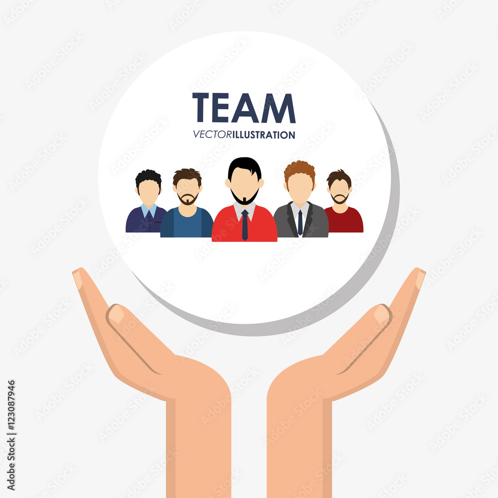 Fototapeta premium teamwork and business related icons image vector illustration design 