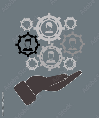 teamwork and business with gears related icons image vector illustration design 