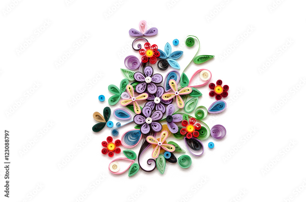 quilling paper flower designs isolated on white quilling paper flower designs isolated on white