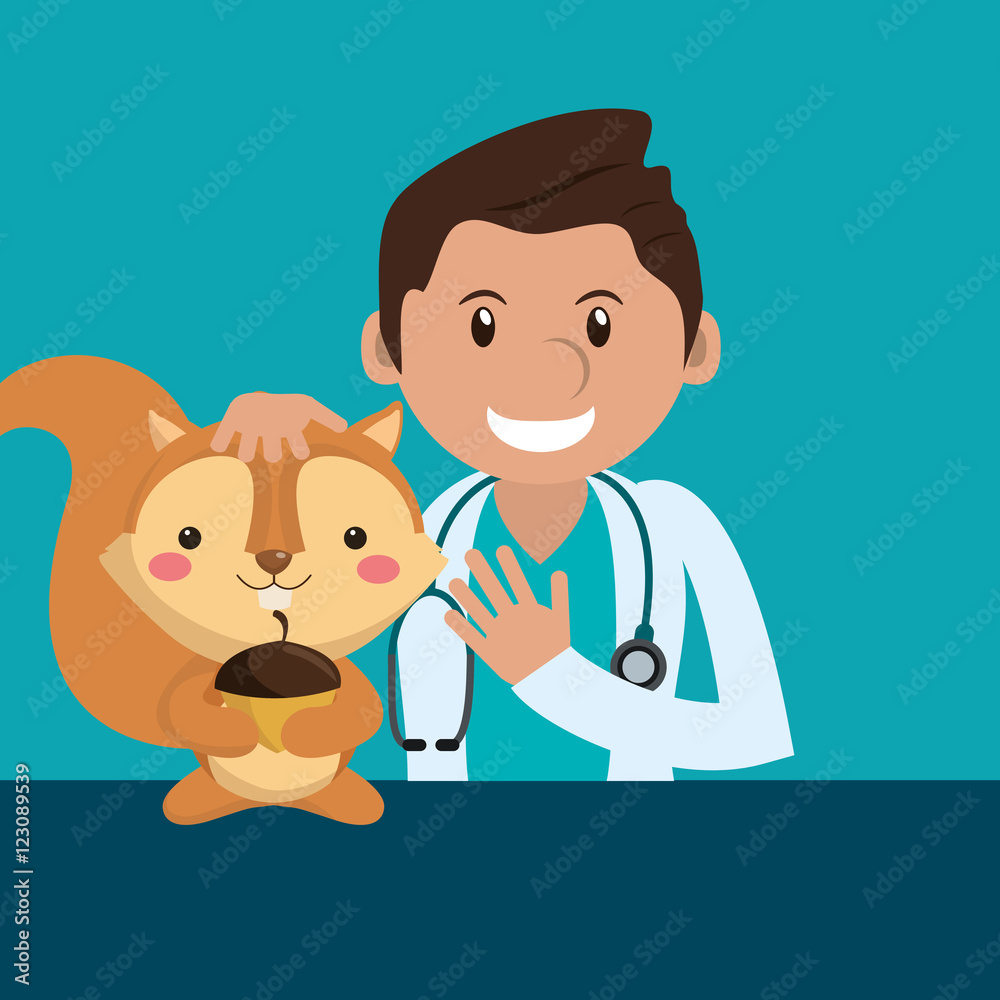 happy doctor veterinarian related icons image vector illustration happy doctor veterinarian related icons image vector illustration