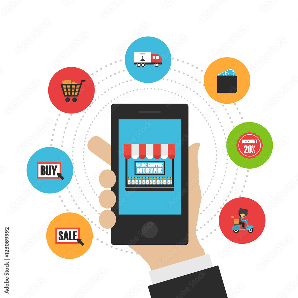 online shopping flat icon online shopping flat icon