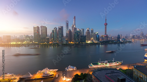 Photography China Shanghai skyline in the morning