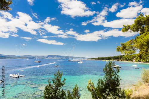 Fototapeta Naklejka Na Ścianę i Meble -  Bol, island of Brac, Croatia, Zlatni rat beach
