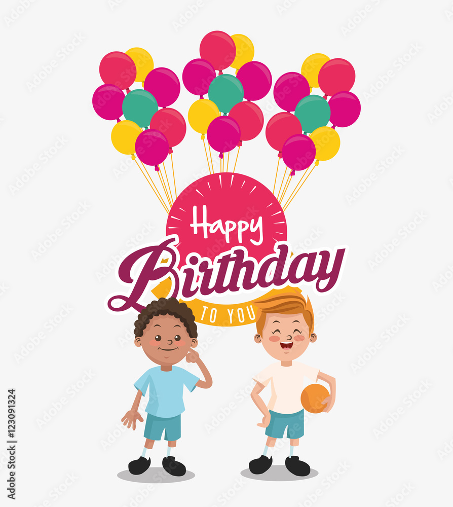 child with happy birthday related icons image vector illustration design child with happy birthday related icons image vector illustration design