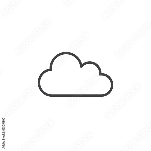 cloud line icon, outline vector logo illustration, linear pictogram isolated on white