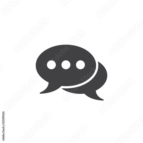 comments icon vector, speech bubbles solid logo illustration, chat pictogram isolated on white