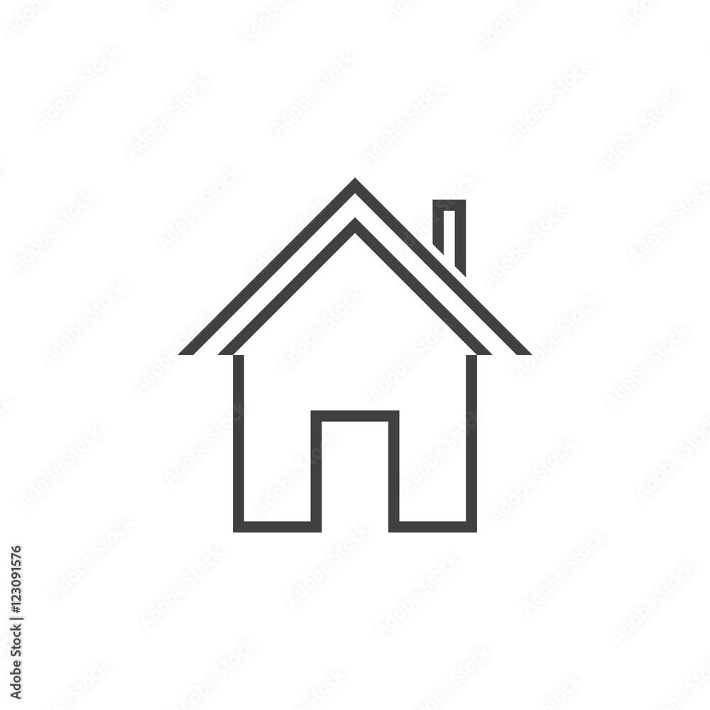 home line icon, house outline vector logo illustration, linear pictogram isolated on white