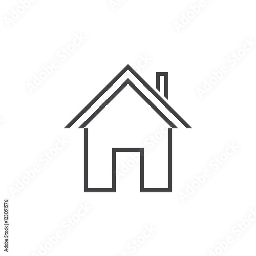 home line icon, house outline vector logo illustration, linear pictogram isolated on white