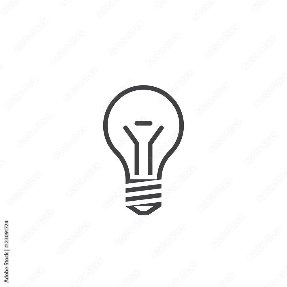 lightbulb line icon, lamp outline vector logo illustration, linear pictogram isolated on white
