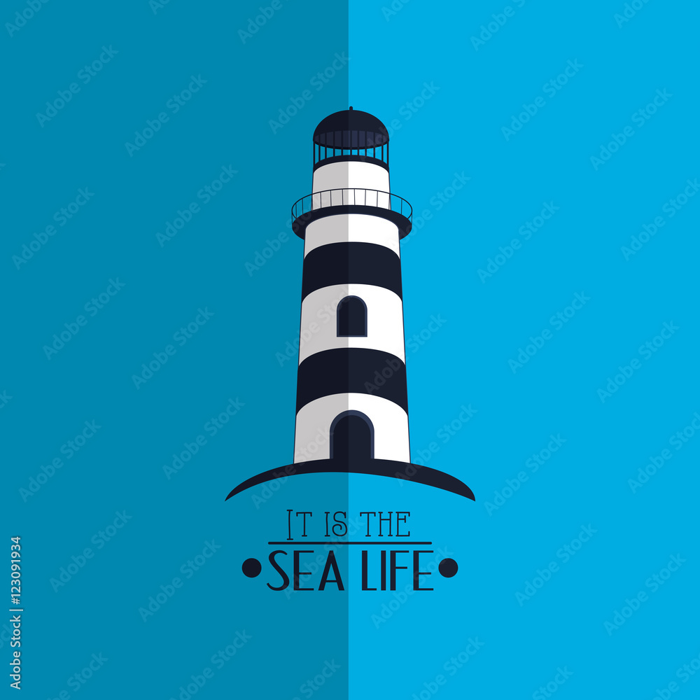 lighthouse with nautical sea life related icons image vector illustration design 
