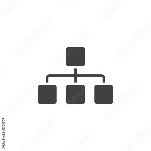 Sitemap icon vector, chart solid logo illustration, pictogram isolated on white