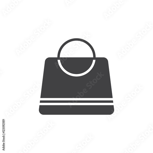 shopping bag icon vector, solid logo illustration, pictogram isolated on white