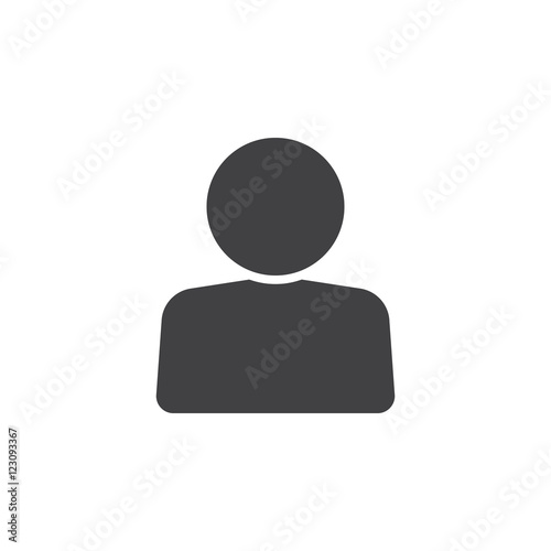 User account icon vector, person solid logo illustration, pictogram isolated on white